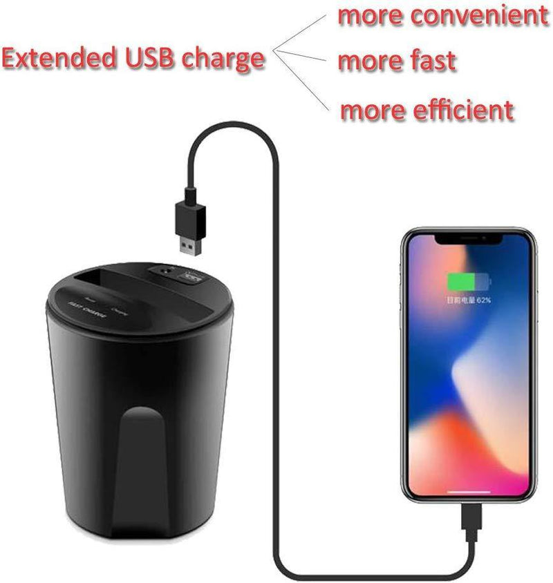 Cup Holder Phone Mount with Wireless Charger For iPhone, Samsung
