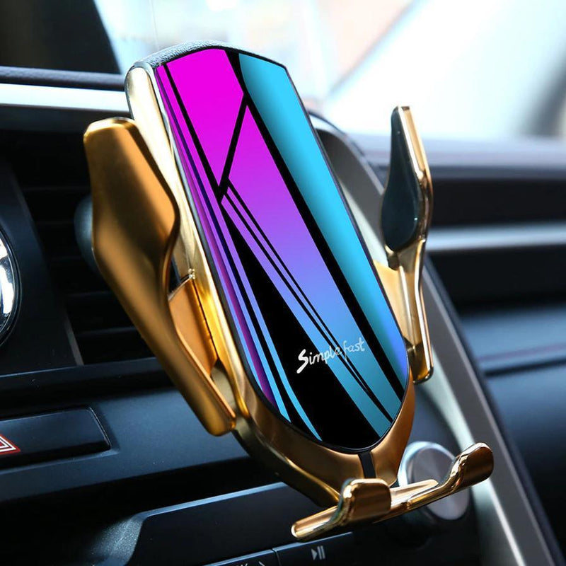 R2 Wireless Car Phone Holder, Automatic Clamping Phone Mount Charger