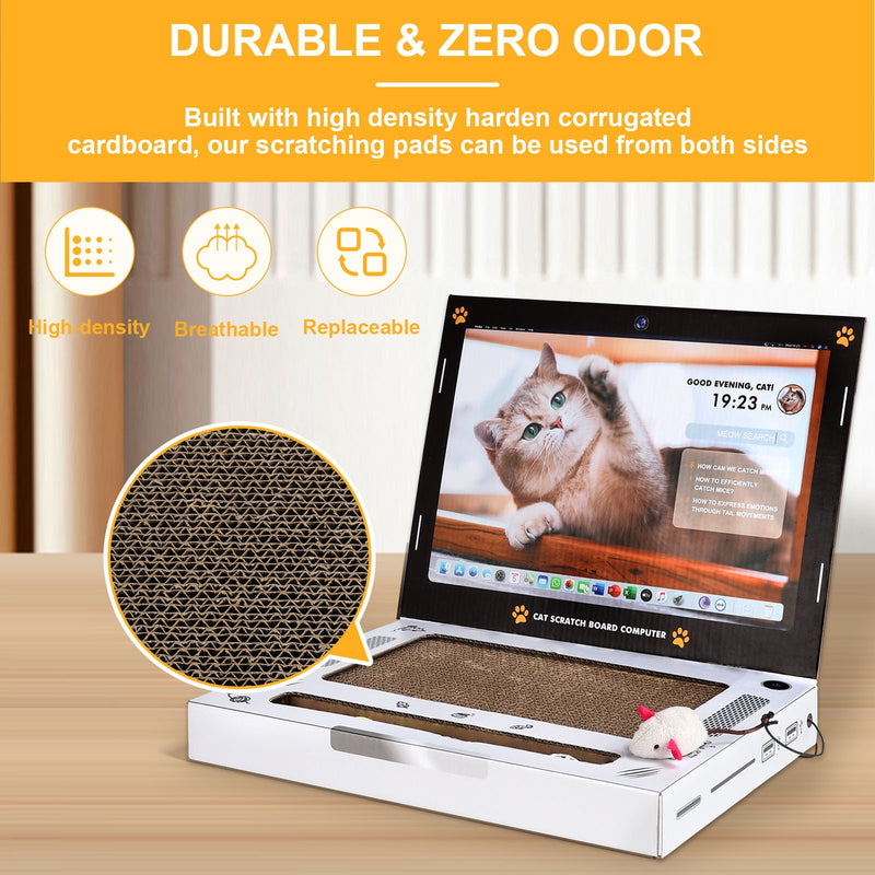 Laptop Scratcher Cat Toy Kitty Interactive Scratching Board Toy