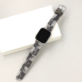 Retro Checkered Denim Leather Band Compatible with Apple Watch