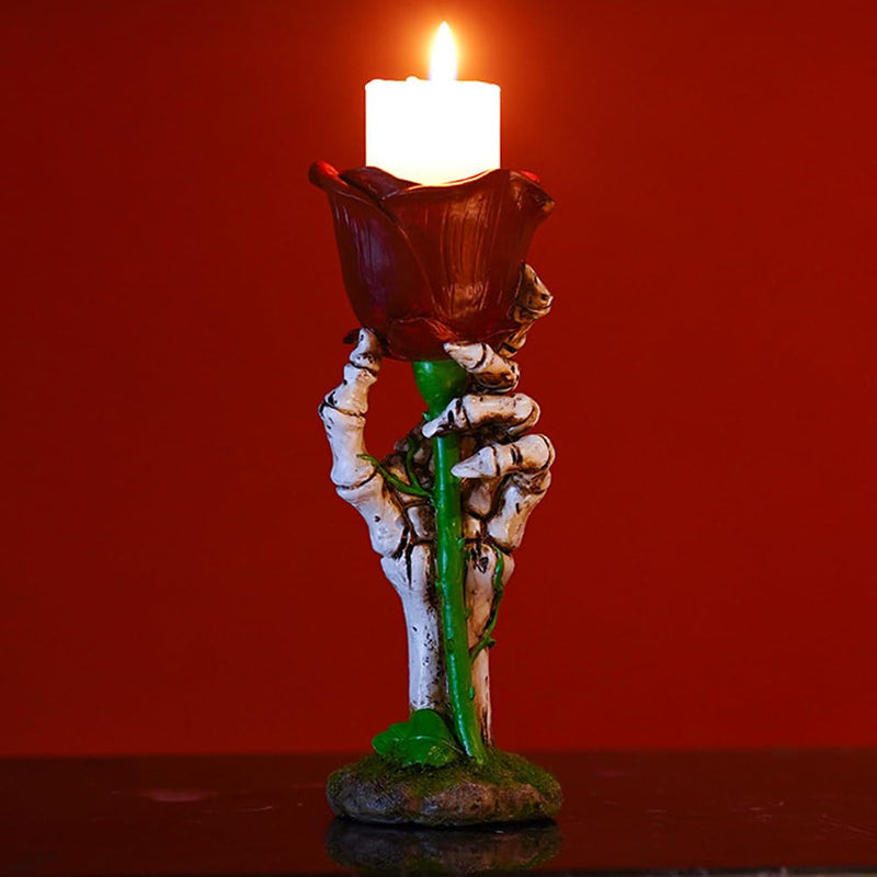 Skeleton Hand Rose Candlestick Home Bar Atmosphere Decoration