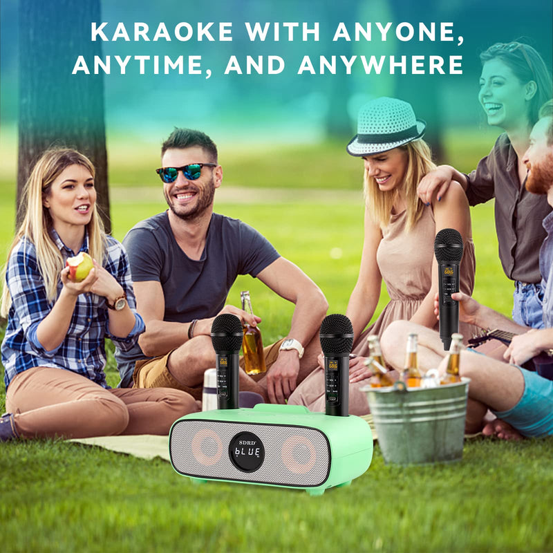 Karaoke Machine Bluetooth PA System with 2 Wireless Karaoke Microphone