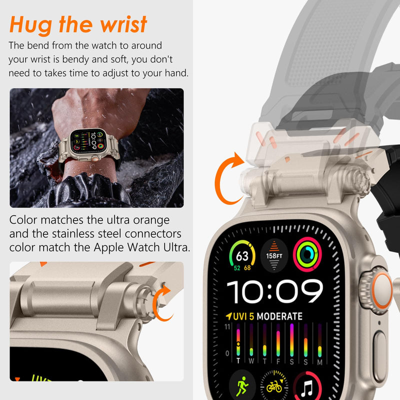 Apple Watch Band for Apple Watch Ultra2/Apple Watch Ultra 49mm, Series 9/8/SE2/7/6/SE/5/4/3/2/1 45mm/44mm/42mm