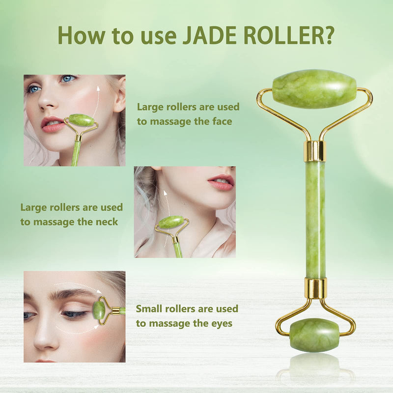 Jade Roller Set for Skin Care