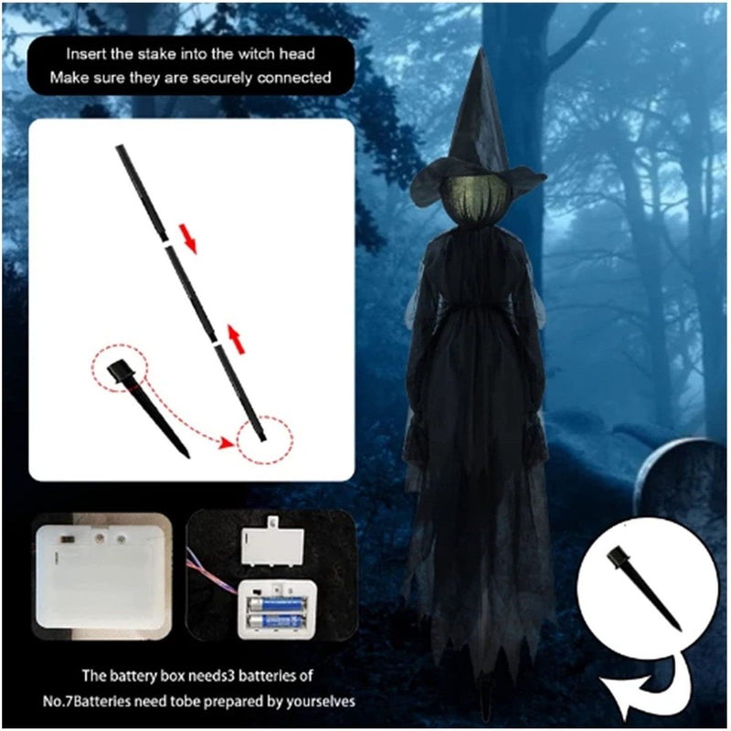 1 Pcs Light-up Screaming Witches
