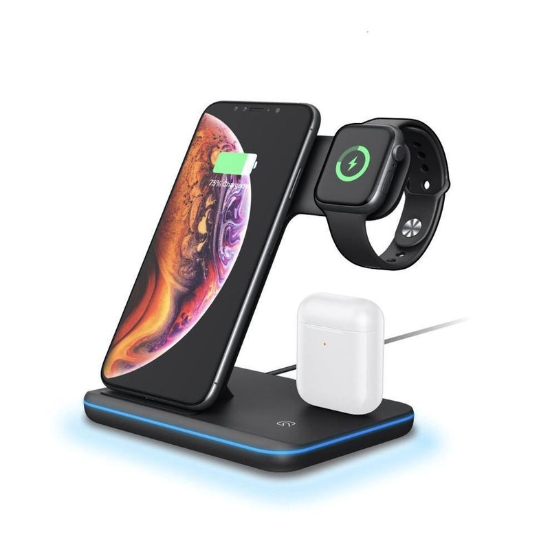 15W Wireless Charger, 3 in 1 Wireless Charging Stand Dock for Apple iWatch Airpods