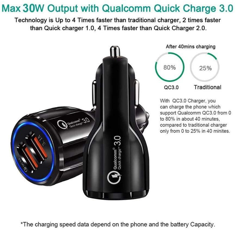 Qualcomm Quick Charge 3.0 Car Charger 35W/6A Dual USB Ports QC 3.0 Car Charger Adapter