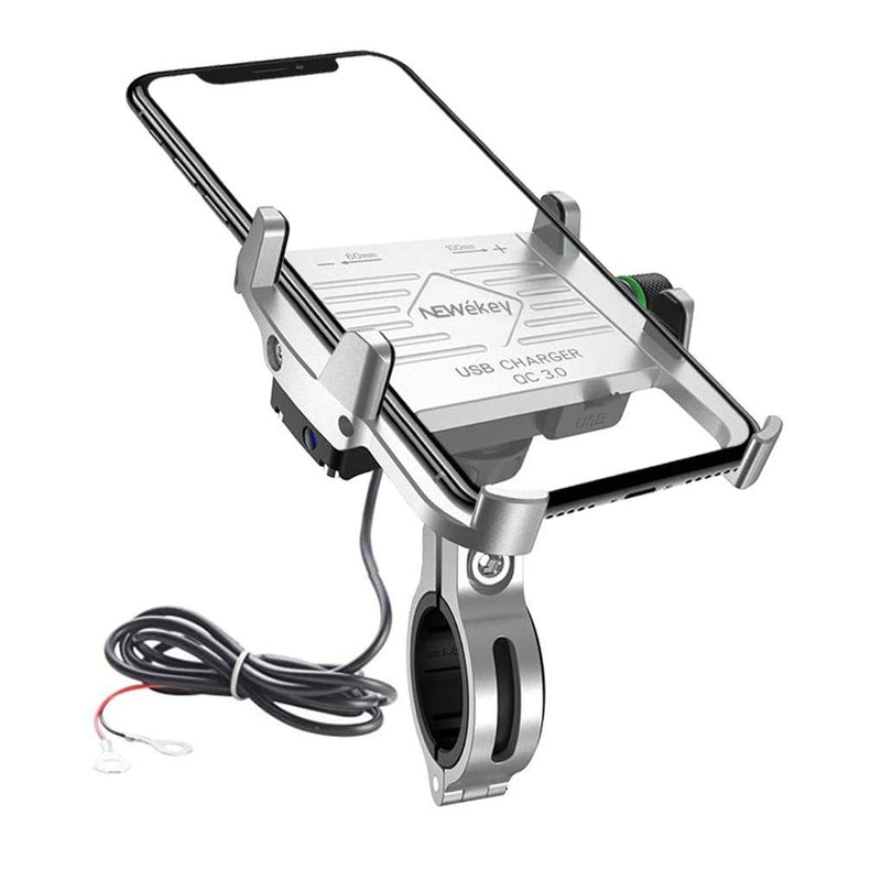 Aluminum Motorcycle Phone Mount with Charger