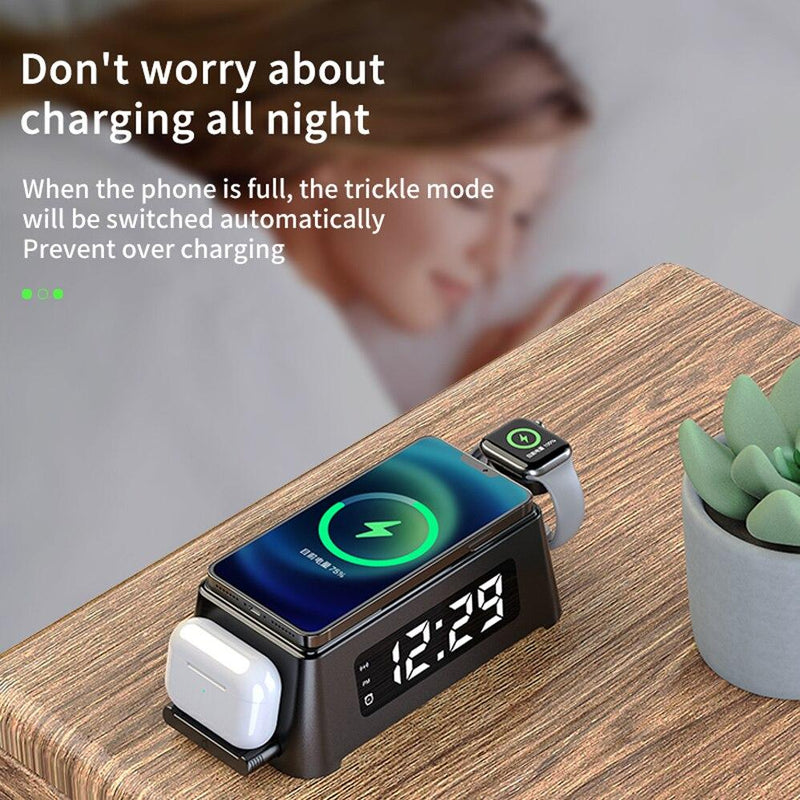 Apple Alarm Clock with 3 in 1 Wireless Charger