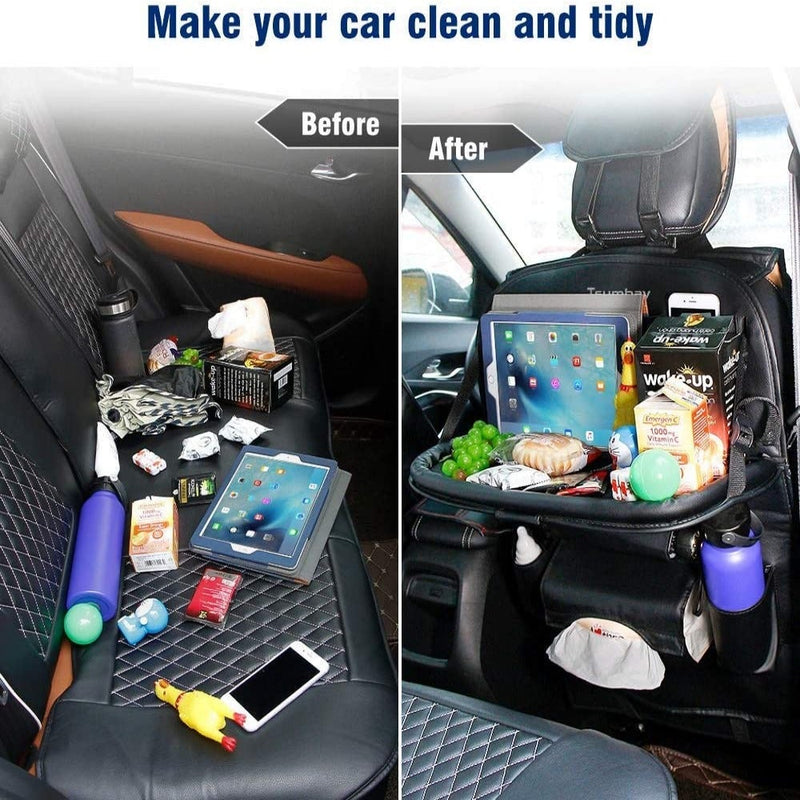 Back Seat Organizer with Foldable Table Tray