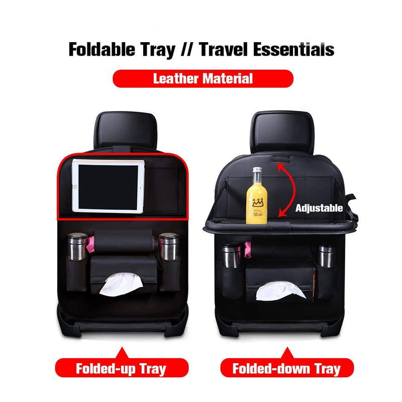 Back Seat Organizer with Foldable Table Tray