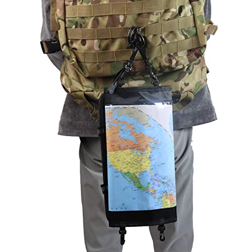 Waterproof Map Case Transparent Hiking Map Pouch Military Dry Bag Holder for Camping