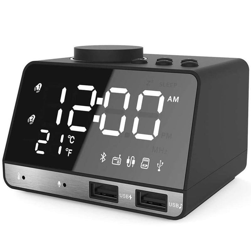 Digital Alarm Clock with Dual USB Charging Port