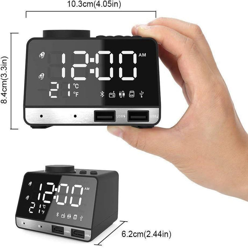 Digital Alarm Clock with Dual USB Charging Port