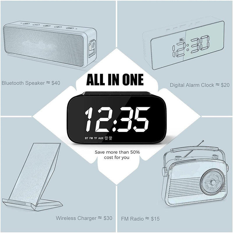 Digital Alarm Clock with Wireless Charging