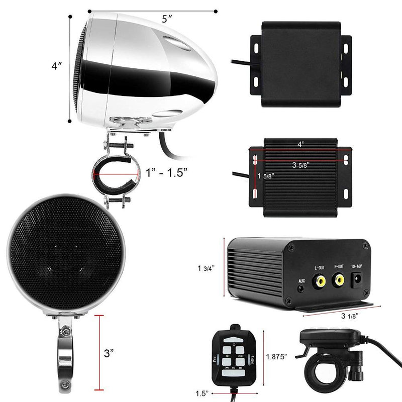 Motorcycle Bluetooth Speaker with 2 Channel 150W Amplifier