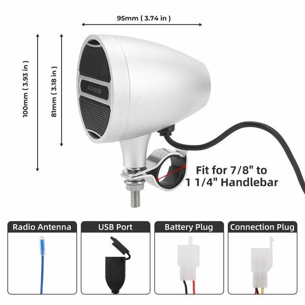 Motorcycle Handlebar Bluetooth Speaker