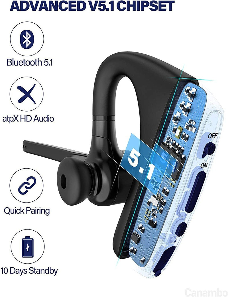 Noise Cancelling Bluetooth Headset with Mic