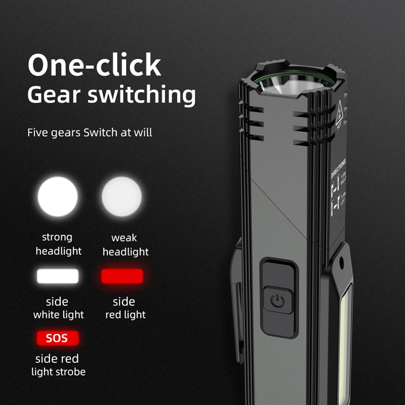 Pocket COB LED Work Light Magnetic Flashlight