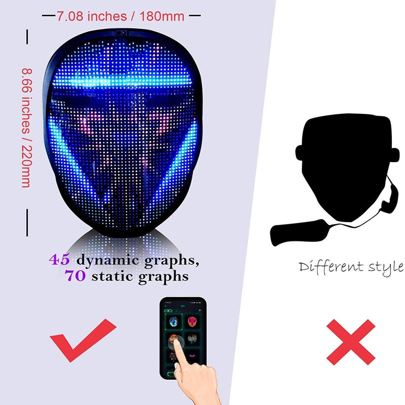 Programmable LED Mask with Bluetooth
