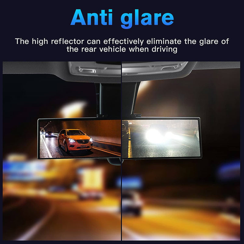 Rearview Mirror - Wide Angle Panoramic Curved