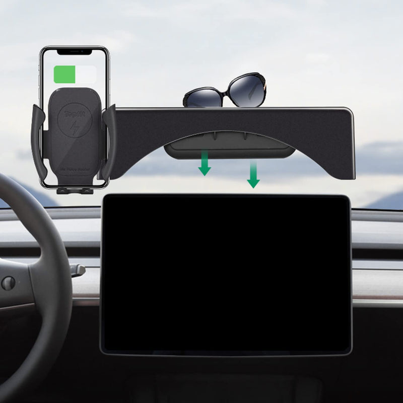 Tesla Model 3/ Y Phone Holder with Wireless Charging & Glasses Holder