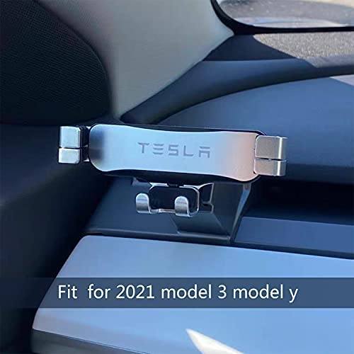 KIKIMO 2021 Tesla Model 3 Model Y Phone Holder, Tesla Model 3 Model Y Accessories, Adjustable Car Phone Mount, Universal Car Cell Phone Holder Fit for Most Models