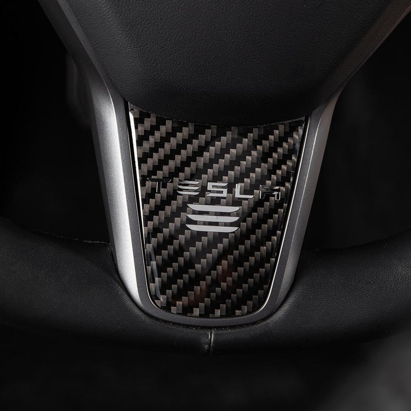 Tesla Model 3/Y Steering Wheel Cover Sticker Carbon Fiber Tesla Accessories