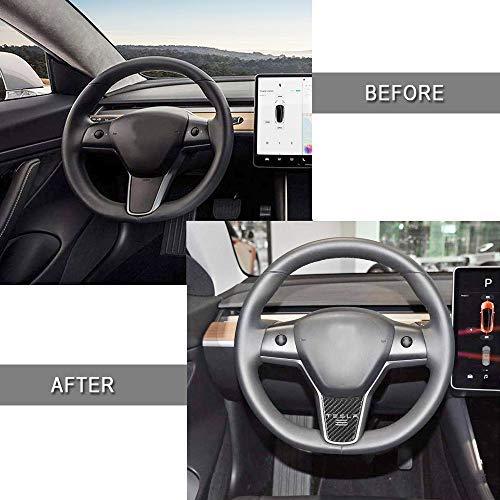 Tesla Model 3 & Model Y Steering Wheel Down Cover Trim Exterior Accessories - Carbon Fiber Pattern 1 Piece