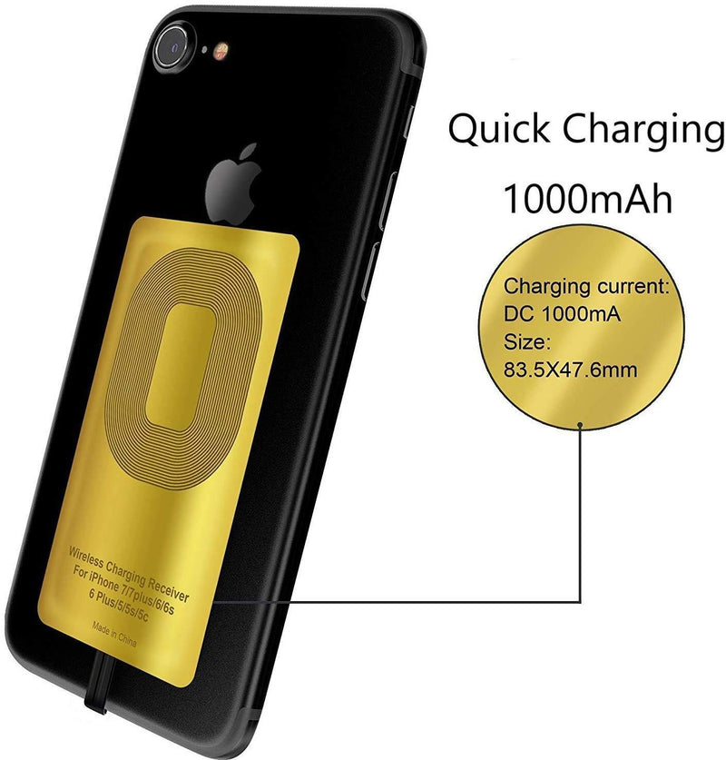 Fast Qi Receiver Ultra-Thin Wireless Charging Receiver Adapter Patch for iPhone/Android