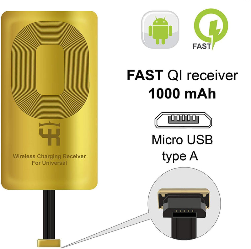 Fast Qi Receiver Ultra-Thin Wireless Charging Receiver Adapter Patch for iPhone/Android